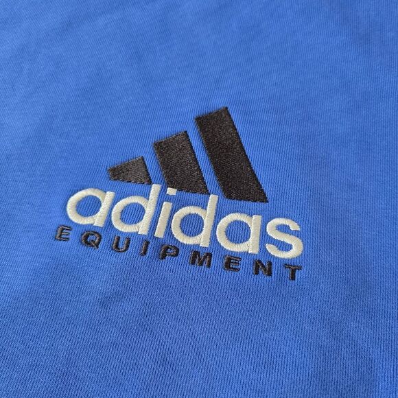 Adidas EQT Equipment Crew Sweatshirt Washed Fleece Men's Large Royal Blue JC8223 - Picture 2 of 9